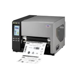 Picture of TSC TTP-384MT Barcode printer, width 8 inches, 300 dpi, industrial grade.